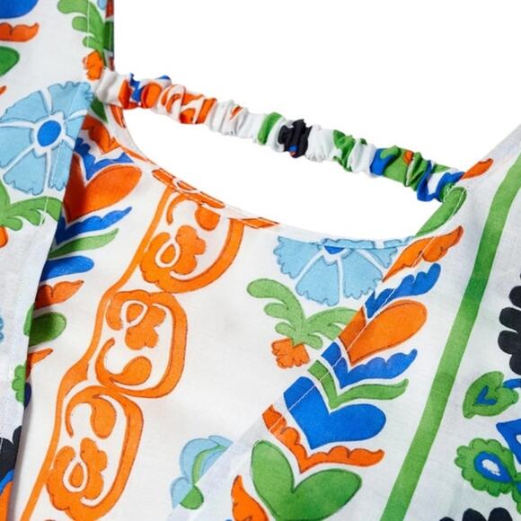 Mango Women's Printed Puff Sleeve Blouse Long Sleeve Top Size Medium - Picture 11 of 12